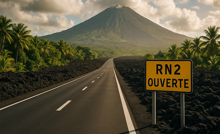 RN2 Route des Laves - Réouverture complète le 28 mai 2026